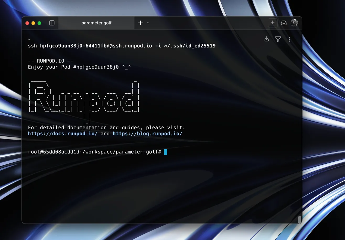 SSH into the RunPod Parameter Golf pod