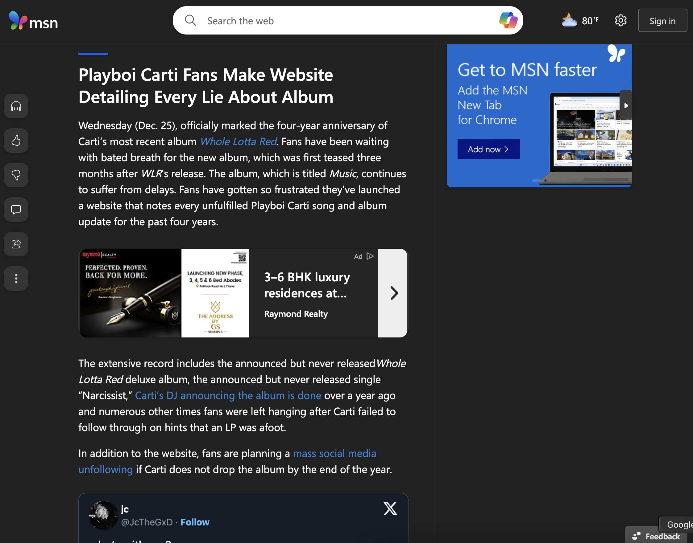 MSN coverage of iammusic2024
